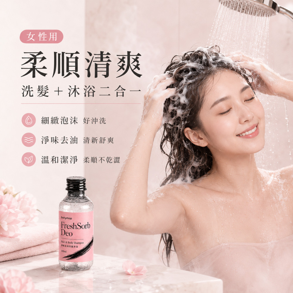 淨味去油洗髮沐浴 (100ml x 2瓶)